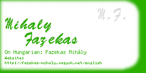 mihaly fazekas business card